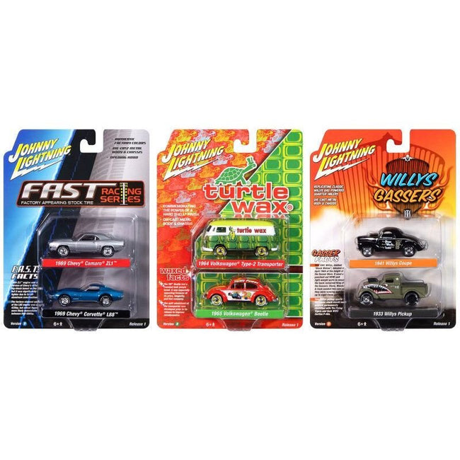 Johnny Lightning "2-Packs" 2024 Release 1 Set B of 6 pieces 1/64 Diecast Model Cars by Johnny Lightning-Johnny Lightning-ModelCars.com