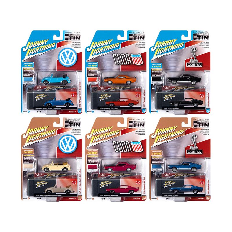 Johnny Lightning Collector's Tin 2020 Set of 6 Cars Release 3 1/64 Diecast Model Cars by Johnny Lightning - Johnny Lightning - ModelCars.com