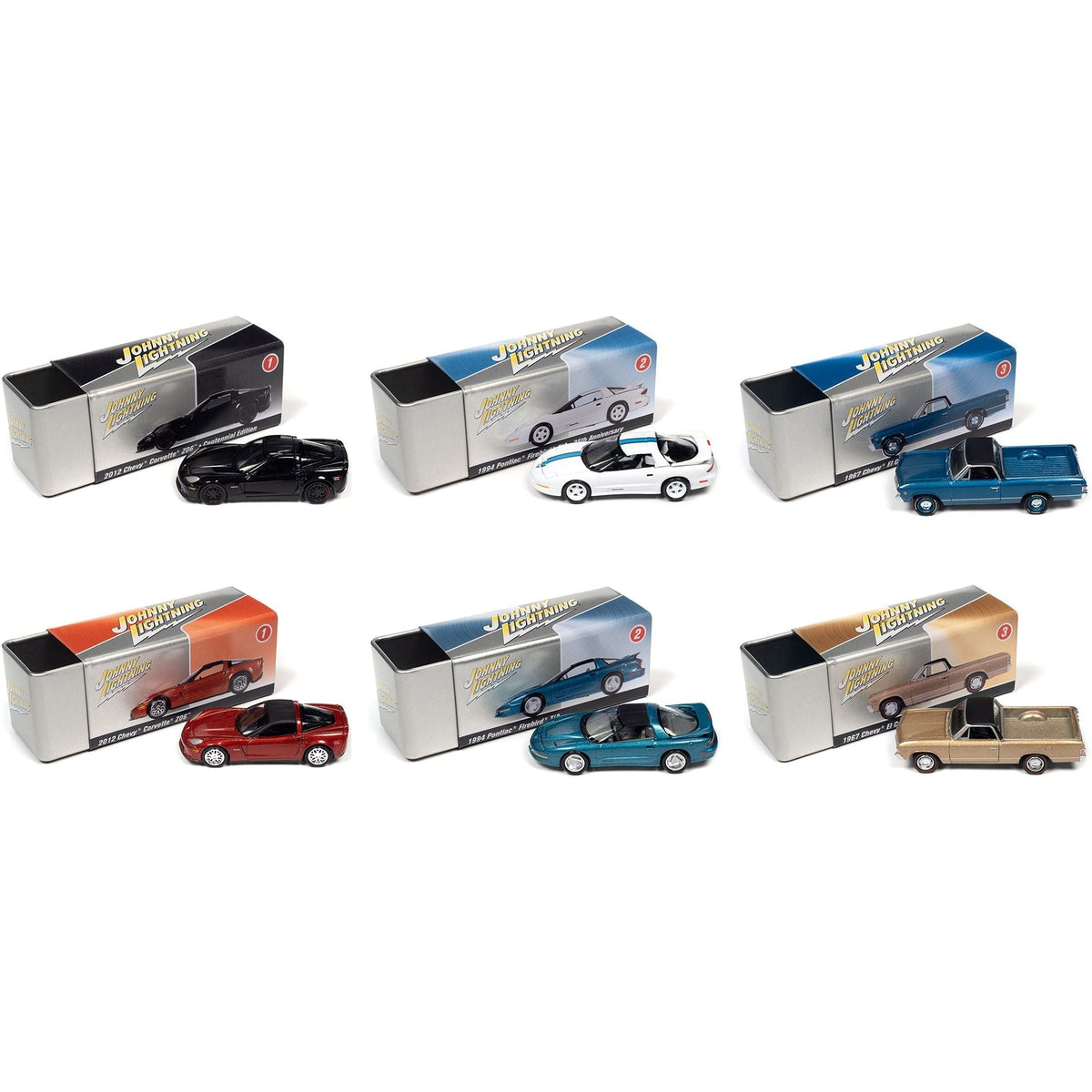 Johnny Lightning Collector's Tin 2022 Set of 6 Cars Release 1 Limited Edition of 7148 pieces Worldwide 1/64 Diecast Model Cars by Johnny Lightning-Johnny Lightning-ModelCars.com