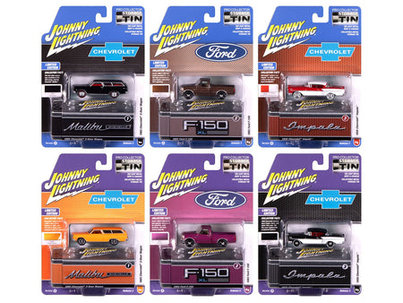 Johnny Lightning Collector's Tin 2025 Set of 6 Cars Release 2 Limited Edition 1/64 Diecast Model Cars by Johnny Lightning-Johnny Lightning-ModelCars.com