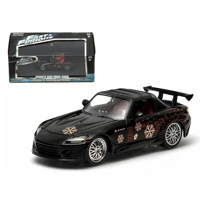 Johnny's 2000 Honda S2000 Black "The Fast and The Furious" Movie (2001) 1/43 Diecast Model Car by Greenlight-Greenlight-ModelCars.com