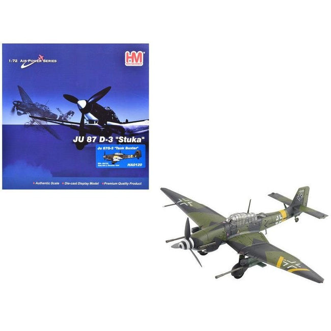 Junkers Ju 87G-2 Stuka Aircraft "WNr. 494193 Tank Buster Stab. SG 2 Slovakia" (1944) German Luftwaffe "Air Power Series" 1/72 Diecast Model by Hobby Master-Hobby Master-ModelCars.com