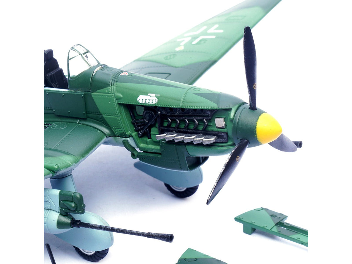 Junkers Ju 87G1 Stuka Bomber Aircraft "10.(Pz)/SG 2 Immelmann GS+MH Dubno Ukraine" (1944) German Luftwaffe "Wing" Series 1/72 Diecast Model by Panzerkampf-Panzerkampf-ModelCars.com