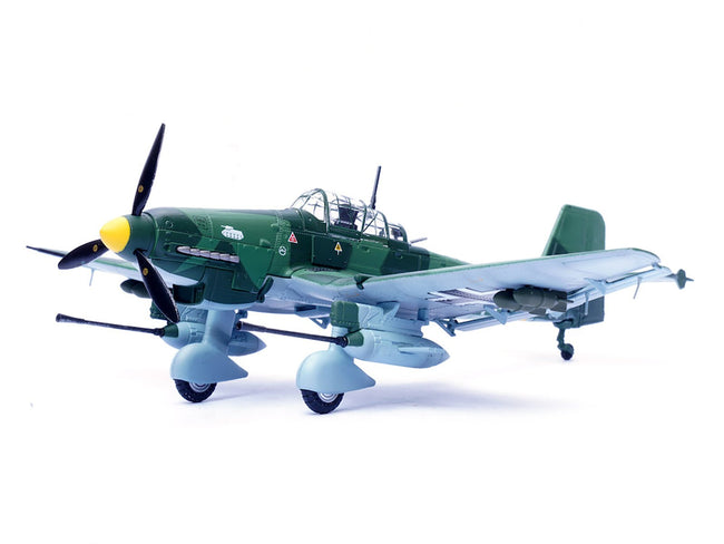 Junkers Ju 87G1 Stuka Bomber Aircraft "10.(Pz)/SG 2 Immelmann GS+MH Dubno Ukraine" (1944) German Luftwaffe "Wing" Series 1/72 Diecast Model by Panzerkampf-Panzerkampf-ModelCars.com