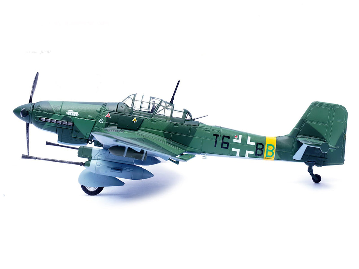 Junkers Ju 87G2 Stuka Bomber Aircraft "10.(Pz)/SG 2 Immelmann T6+BB Oberst Hans-Ulrich Rudel Romania" (1944) German Luftwaffe "Wing" Series 1/72 Diecast Model by Panzerkampf-Panzerkampf-ModelCars.com
