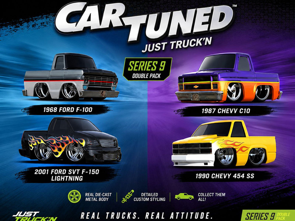 "Just Truck'n" Double Pack Series 9 Set of 4 Cars Diecast Model Cars by CarTuned-Car Tuned-ModelCars.com
