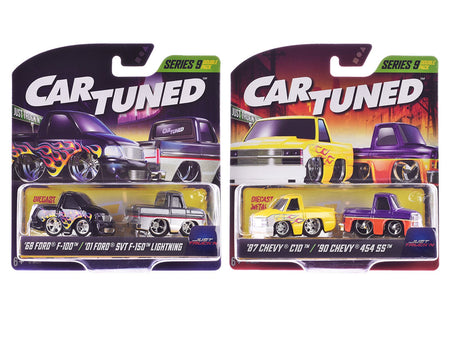 "Just Truck'n" Double Pack Series 9 Set of 4 Cars Diecast Model Cars by CarTuned-Car Tuned-ModelCars.com
