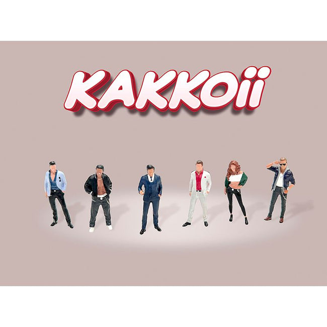 "Kakkoii" 6 piece Diecast Figures Set 1/64 Scale Models by American Diorama-American Diorama-ModelCars.com