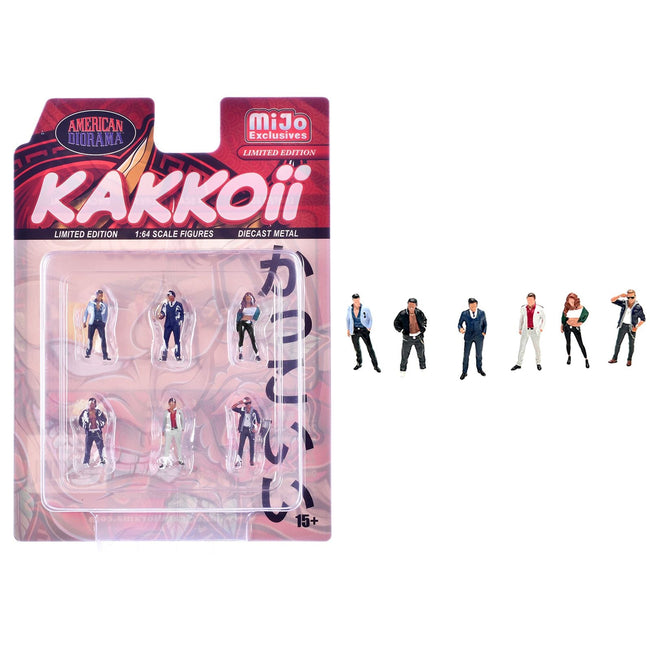 "Kakkoii" 6 piece Diecast Figures Set 1/64 Scale Models by American Diorama-American Diorama-ModelCars.com