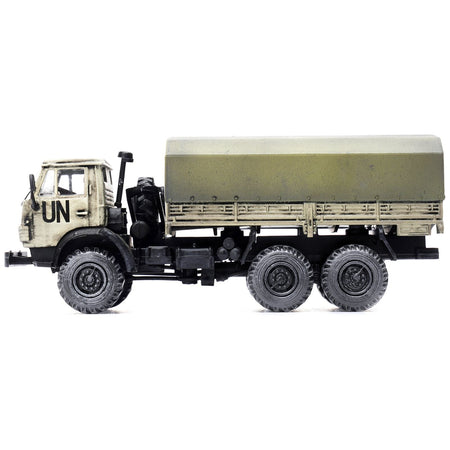 Kamaz 4310 Transport Truck Beige (Weathered) "United Nations" 1/72 Diecast Model by Legion - Legion - ModelCars.com