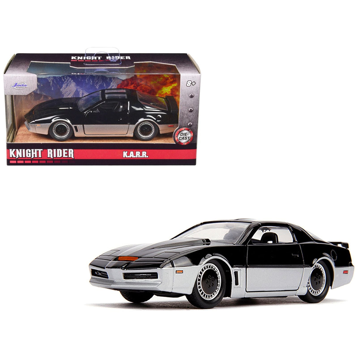K.A.R.R. Black and Silver "Knight Rider" (1982) TV Series "Hollywood Rides" Series 1/32 Diecast Model Car by Jada - Jada - ModelCars.com