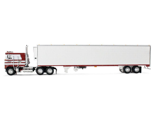 Kenworth K100 COE Flat Top and 53' Utility Trailer with Reefer "Red's Favorites - Jim Skrinar" Red with White Stripes 1/64 Diecast Model by DCP/First Gear-First Gear-ModelCars.com