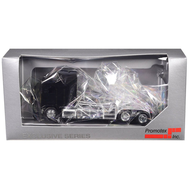 Kenworth K100 with 5-Bar Grill and XXL Chassis Black 1/87 (HO) Plastic Model Car by Promotex-Promotex-ModelCars.com