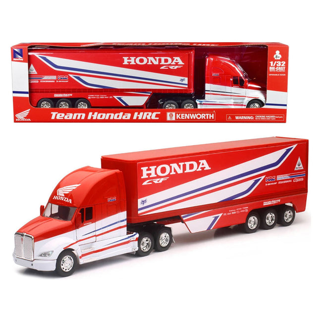 Kenworth Semi - Truck Red and White "Team Honda HRC" 1/32 Diecast Model by New Ray - New Ray - ModelCars.com