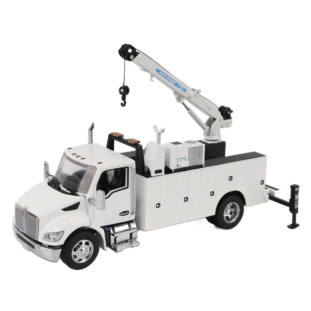 Kenworth T380 Auto-Crane Titan 85-Body HC14-Crane Work Truck with Miller EnPak White "Transport Series" 1/50 Diecast Model by Diecast Masters-Diecast Masters-ModelCars.com