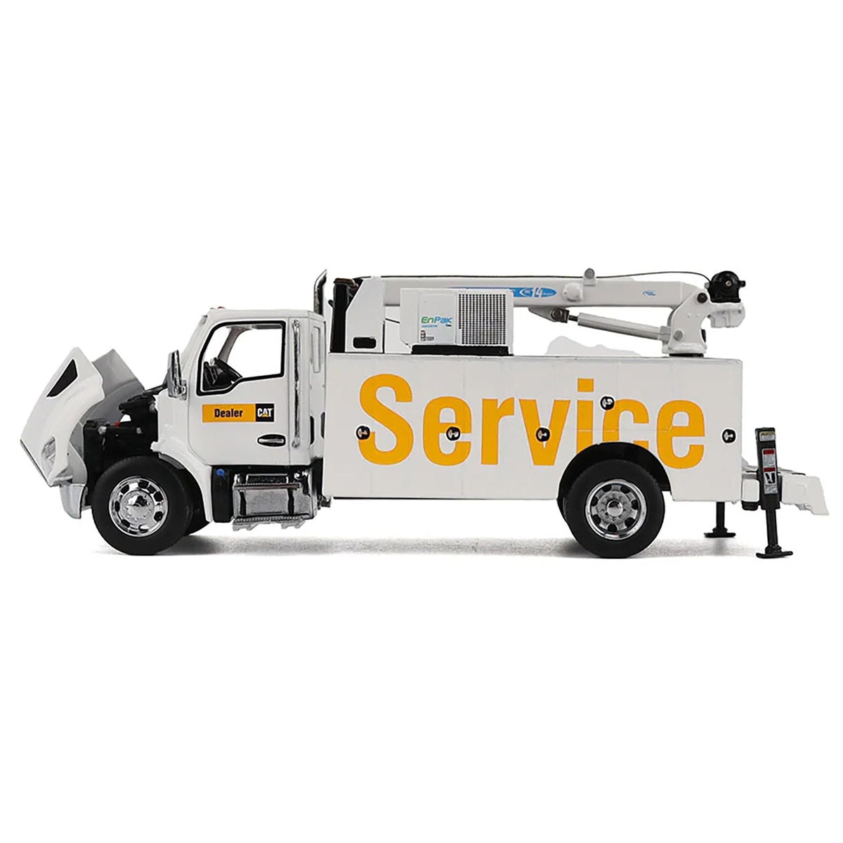 Kenworth T380 Auto-Crane Titan 85 Truck with Miller EnPak White "Transport Series" 1/50 Diecast Model by Diecast Masters-Diecast Masters-ModelCars.com