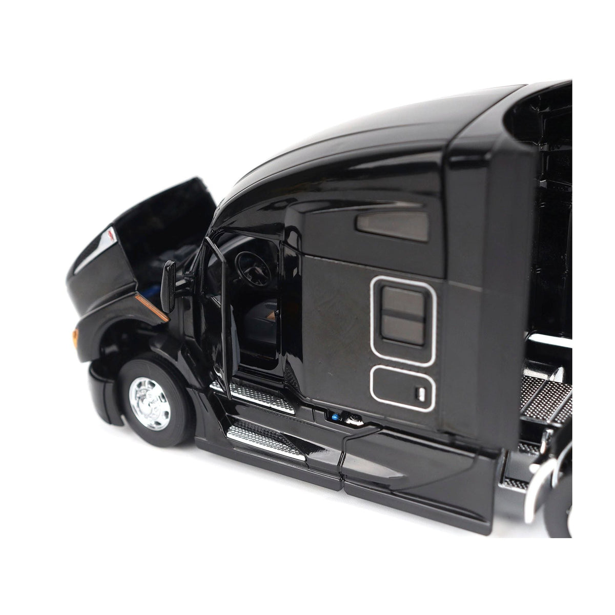 Kenworth T680 76" High Roof Sleeper Cab Truck Tractor Black "Transport Series" 1/50 Diecast Model by Diecast Masters-Diecast Masters-ModelCars.com