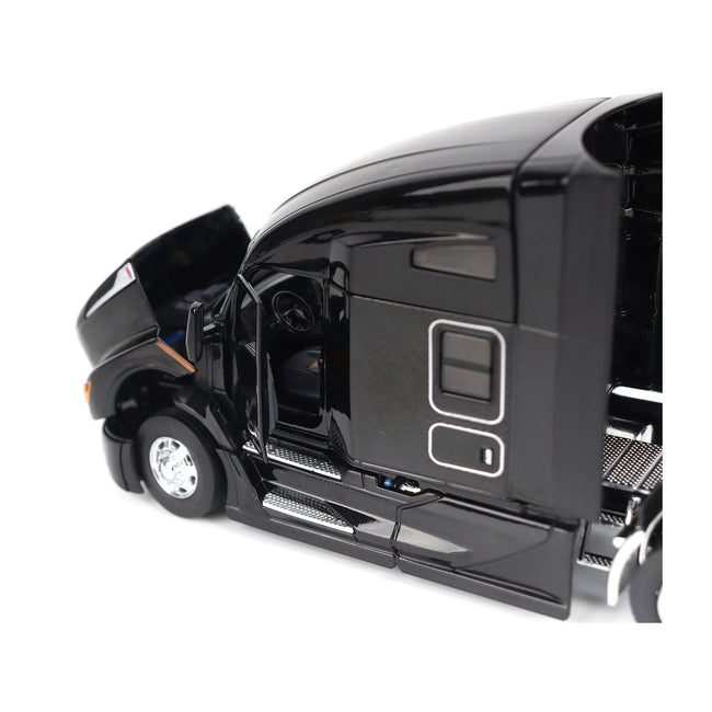 Kenworth T680 76" High Roof Sleeper Cab Truck Tractor Black "Transport Series" 1/50 Diecast Model by Diecast Masters-Diecast Masters-ModelCars.com