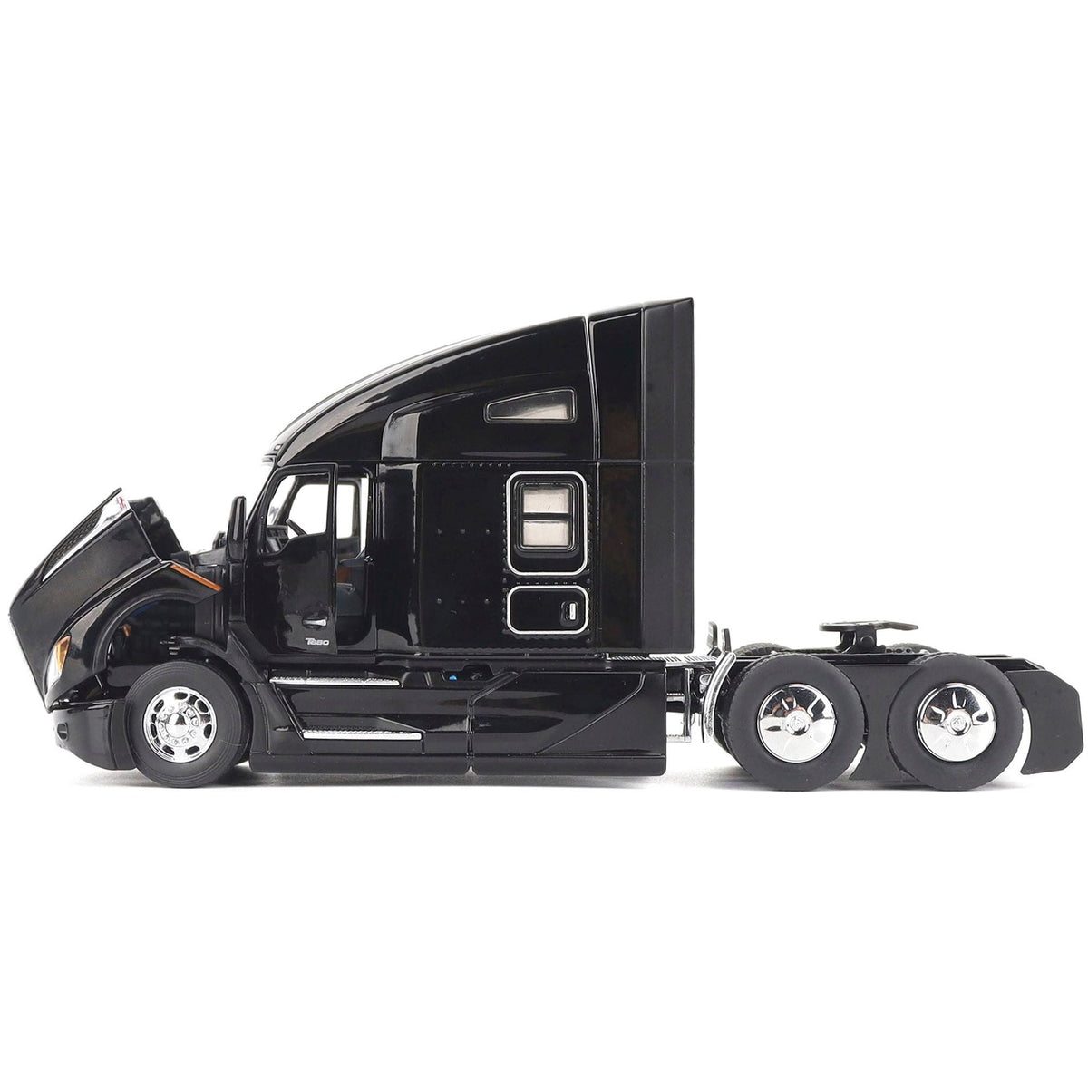 Kenworth T680 76" High Roof Sleeper Cab Truck Tractor Black "Transport Series" 1/50 Diecast Model by Diecast Masters-Diecast Masters-ModelCars.com