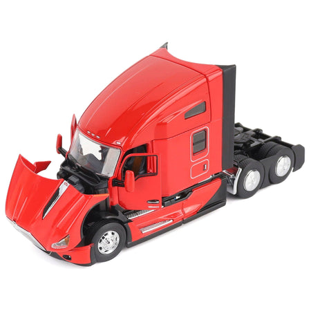 Kenworth T680 76" High Roof Sleeper Cab Truck Tractor Viper Red "Transport Series" 1/50 Diecast Model by Diecast Masters-Diecast Masters-ModelCars.com