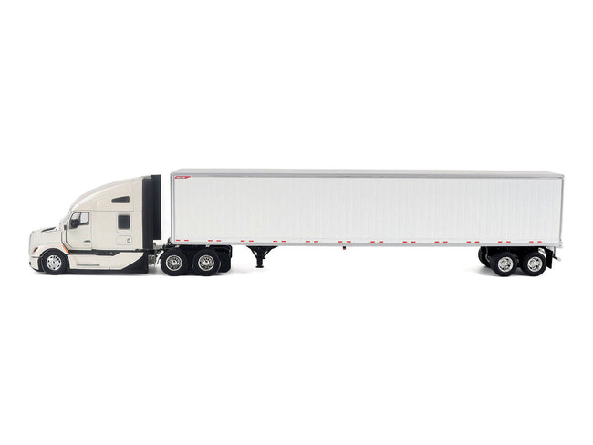 Kenworth T680 Next-Gen 76" High-Roof Sleeper Tandem Tractor White with Great Dane Champion 53ft Dry Cargo Trailer "Transport Series" 1/50 Diecast Model by Diecast Masters-Diecast Masters-ModelCars.com