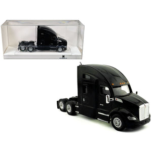 Kenworth T680 Sleeper Cab Black 1/87 (HO) Plastic Model Car by HO Logistics
