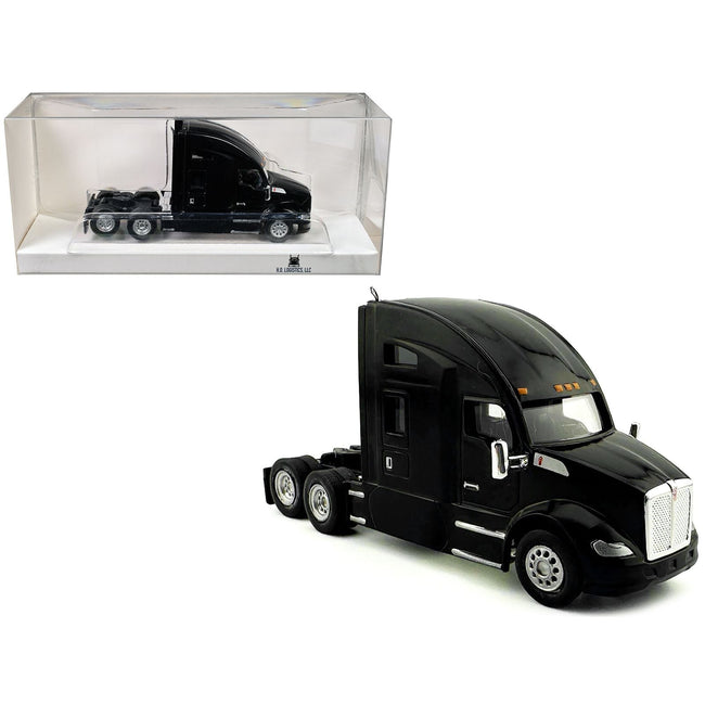 Kenworth T680 Sleeper Cab Black 1/87 (HO) Plastic Model Car by HO Logistics-HO Logistics Replicas-ModelCars.com