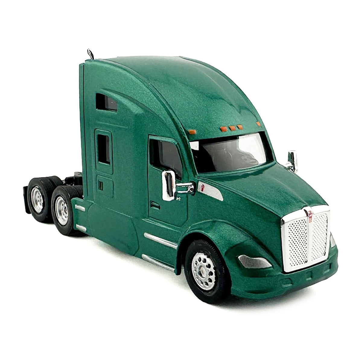 Kenworth T680 Sleeper Cab Green Metallic 1/87 (HO) Plastic Model Car by HO Logistics-HO Logistics Replicas-ModelCars.com