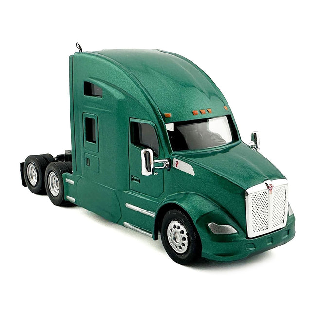 Kenworth T680 Sleeper Cab Green Metallic 1/87 (HO) Plastic Model Car by HO Logistics-HO Logistics Replicas-ModelCars.com