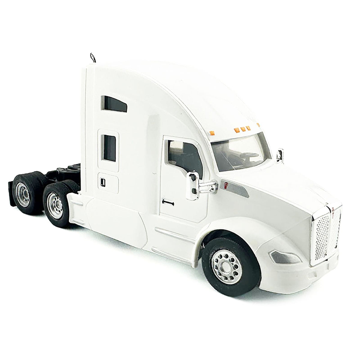 Kenworth T680 Sleeper Cab White 1/87 (HO) Plastic Model Car by HO Logistics-HO Logistics Replicas-ModelCars.com
