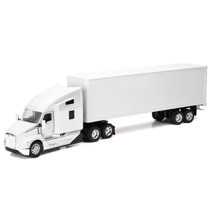 Kenworth T680 Truck White with Dry Van Trailer White "Long Haul Trucker" Series 1/32 Diecast Model by New Ray