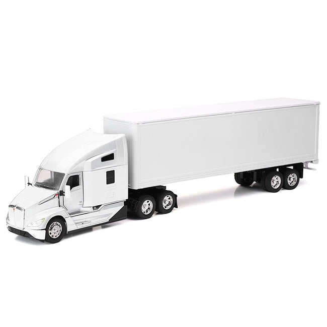 Kenworth T680 Truck White with Dry Van Trailer White "Long Haul Trucker" Series 1/32 Diecast Model by New Ray-New Ray-ModelCars.com