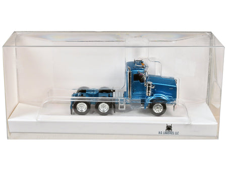 Kenworth T800 Day Cab Blue Metallic 1/87 (HO) Scale Plastic Model Car by HO Logistics-HO Logistics Replicas-ModelCars.com