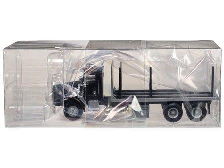 Kenworth T800 Stake Bed Truck Black 1/87 (HO) Plastic Model Car by Promotex-Promotex-ModelCars.com
