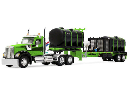 Kenworth W900 Day Cab with Demco 42' Liquid Fertilizer Tender Trailer Green and Black 1/64 Diecast Model by DCP/First Gear-First Gear-ModelCars.com