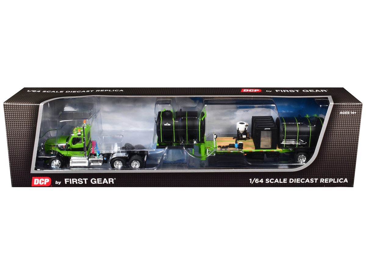 Kenworth W900 Day Cab with Demco 42' Liquid Fertilizer Tender Trailer Green and Black 1/64 Diecast Model by DCP/First Gear-First Gear-ModelCars.com
