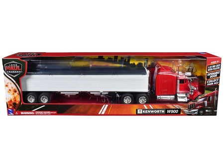 Kenworth W900 Grain Truck Red and White "Long Haul Truckers" Series 1/32 Diecast Model by New Ray-New Ray-ModelCars.com