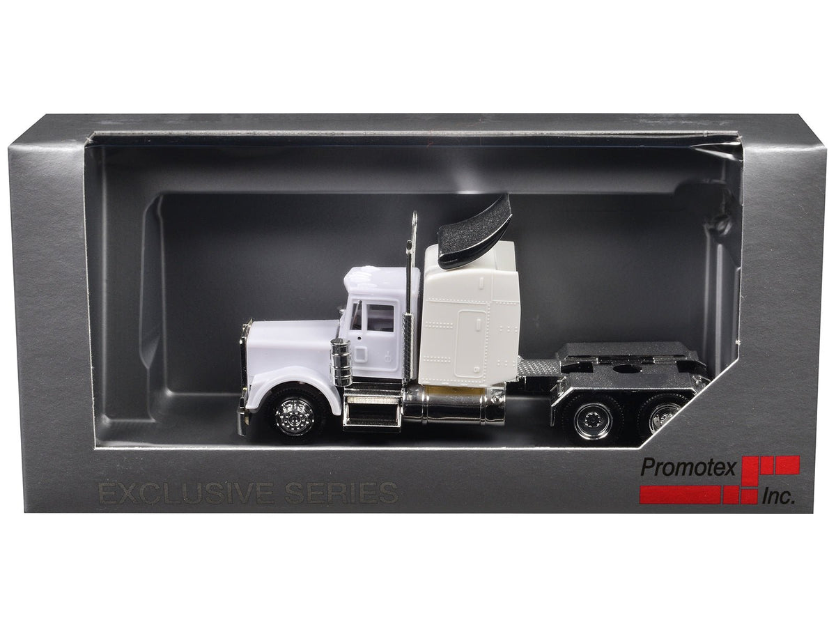 Kenworth W900 Sleeper Cab White 1/87 (HO) Plastic Model Car by Promotex-Promotex-ModelCars.com