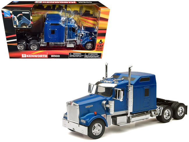 Kenworth W900 Truck Tractor Blue Metallic 1/32 Diecast Model by New Ray-New Ray-ModelCars.com
