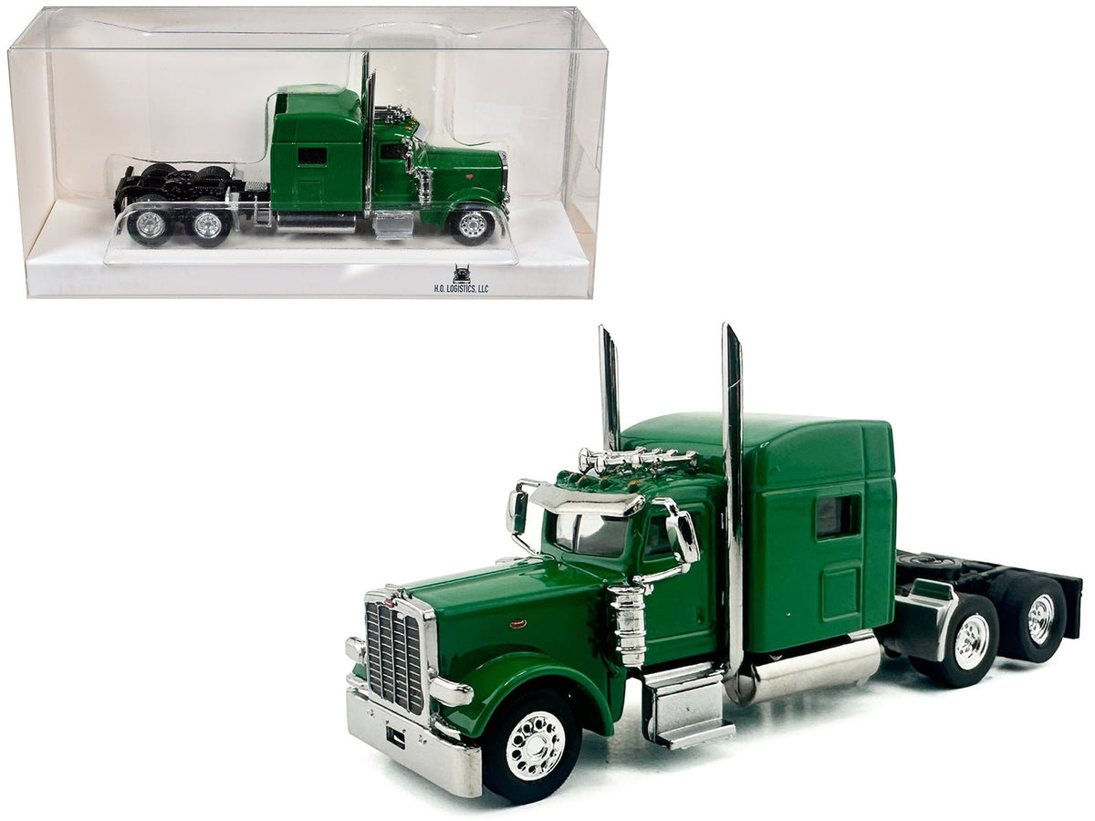 Kenworth W900L Truck Tractor with Sleeper Cab Green 1/87 (HO) Scale Plastic Model Car by HO Logistics-HO Logistics Replicas-ModelCars.com