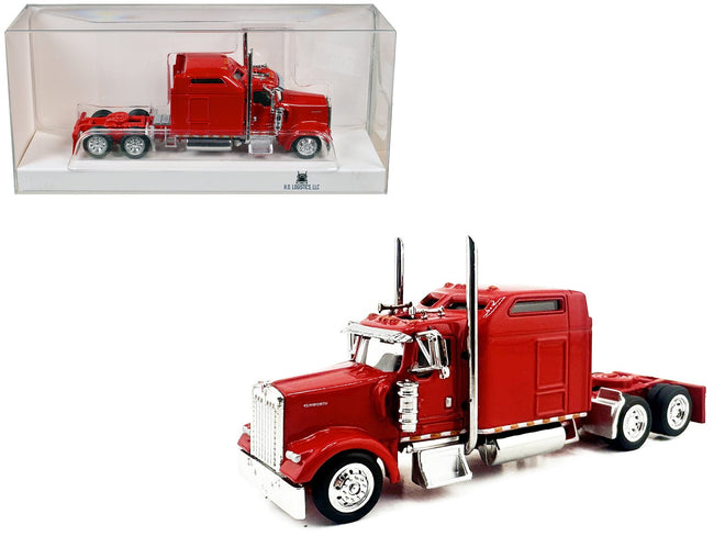 Kenworth W900L Truck Tractor with Sleeper Cab Red 1/87 (HO) Scale Plastic Model Car by HO Logistics-HO Logistics Replicas-ModelCars.com