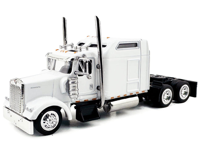 Kenworth W900L Truck Tractor with Sleeper Cab White 1/87 (HO) Scale Plastic Model Car by HO Logistics-HO Logistics Replicas-ModelCars.com