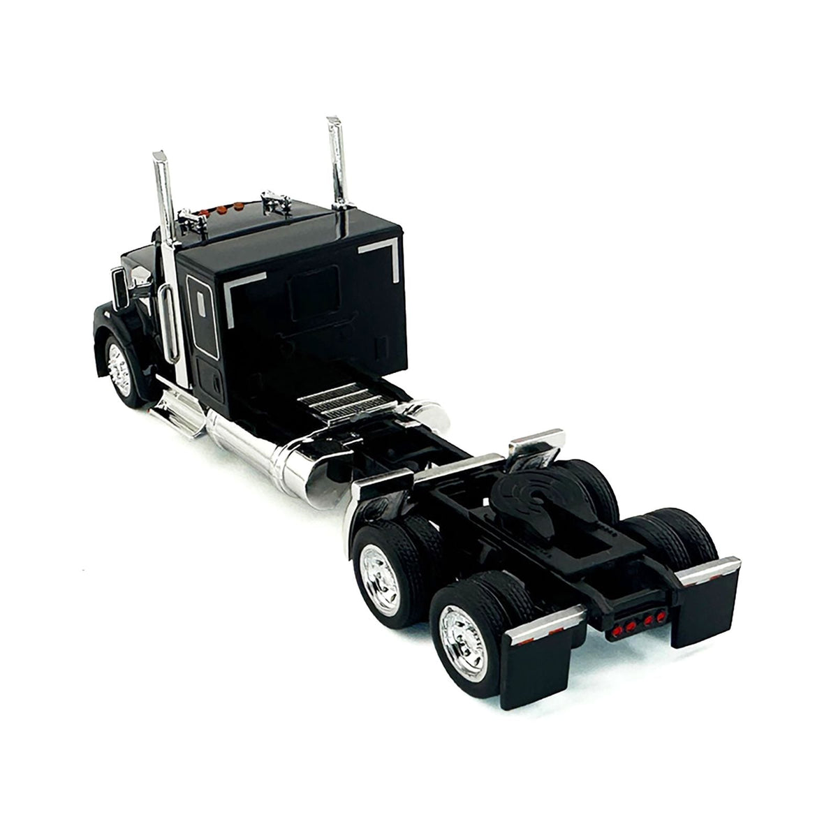 Kenworth W990 with Flat Top Sleeper Cab Black 1/87 (HO) Plastic Model Car by HO Logistics-HO Logistics Replicas-ModelCars.com