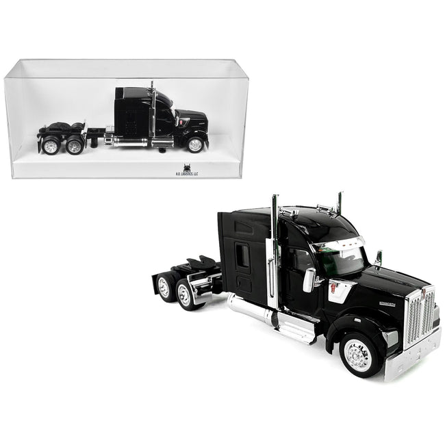 Kenworth W990 with Stand Up Sleeper Cab Black 1/87 (HO) Plastic Model Car by HO Logistics-HO Logistics Replicas-ModelCars.com