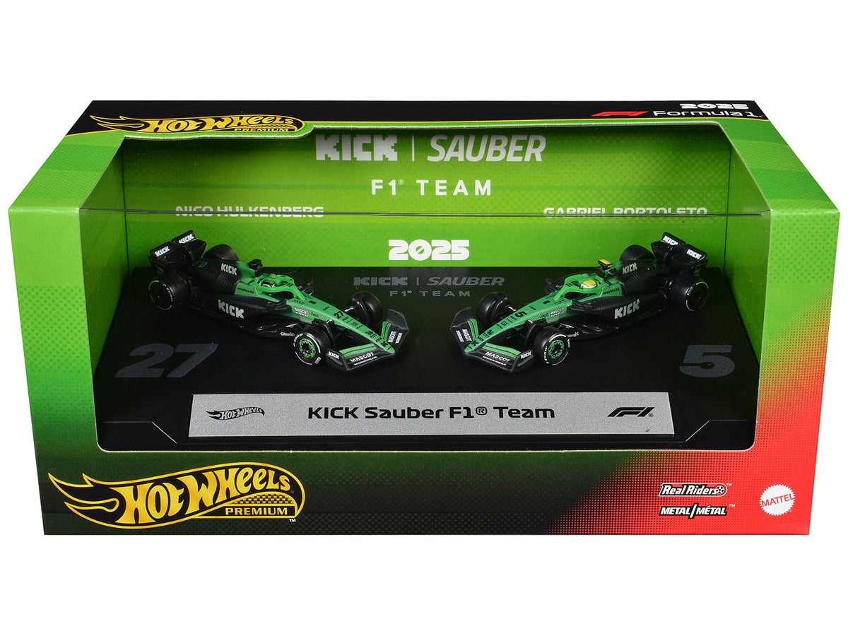 "Kick Sauber F1 Team" Formula One F1 World Championship (2025) 2 Piece Set Diecast Model Cars by Hot Wheels-Hotwheels-ModelCars.com