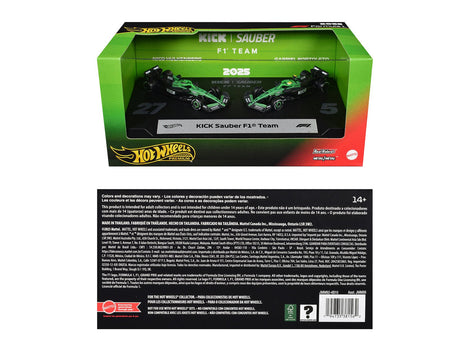 "Kick Sauber F1 Team" Formula One F1 World Championship (2025) 2 Piece Set Diecast Model Cars by Hot Wheels-Hotwheels-ModelCars.com
