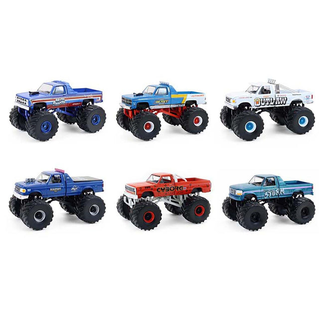 "Kings of Crunch" Series 16 Set of 6 Monster Trucks 1/64 Diecast Model Cars by Greenlight-Greenlight-ModelCars.com