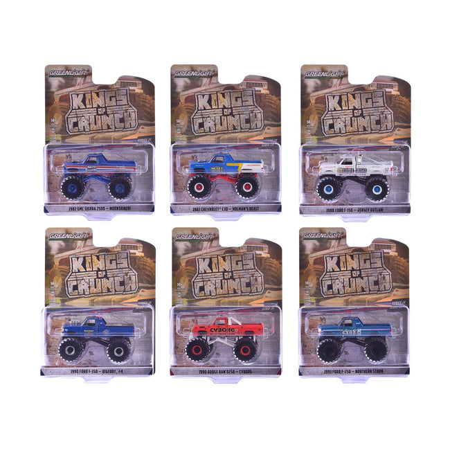"Kings of Crunch" Series 16 Set of 6 Monster Trucks 1/64 Diecast Model Cars by Greenlight-Greenlight-ModelCars.com