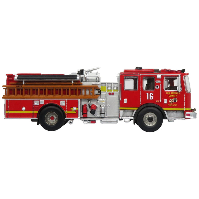 KME Predator Fire Engine 16 "Los Angeles County Fire Department" Red "5 Alarm" Series Limited Edition to 750 pieces Worldwide 1/64 Diecast Model by Iconic Replicas - Iconic Replicas - ModelCars.com