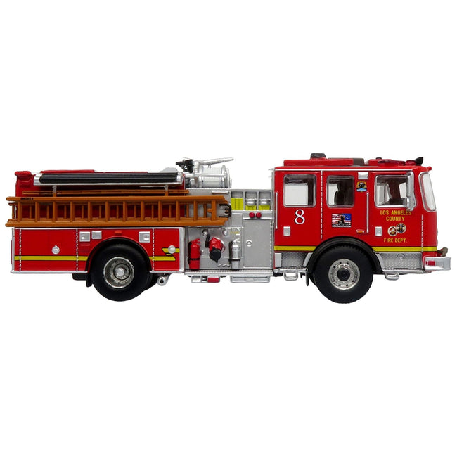 KME Predator Fire Engine 8 "Los Angeles County Fire Department" Red "5 Alarm" Series Limited Edition to 750 pieces Worldwide 1/64 Diecast Model by Iconic Replicas - Iconic Replicas - ModelCars.com